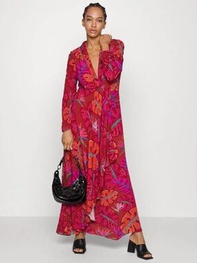 FARM RIO Delicate Leaves Maxi Dress Medium